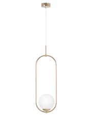 Lampa wisząca glamour na złotej obręczy z białym kloszem - A668-Atro w sklepie o6i2u8y4t0z.info