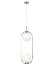 Złota eliptyczna lampa wisząca z 2 białymi kloszami - A669-Atro w sklepie o6i2u8y4t0z.info