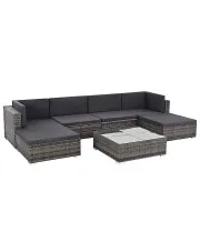 7-częściowy zestaw ogrodowy ze stolikiem szary - Merido 7A w sklepie o6i2u8y4t0z.info