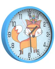 Niebieski zegar ścienny z lisem - Bejrus 4X w sklepie o6i2u8y4t0z.info