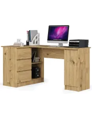 Lewostronne biurko narożne z szufladami dąb artisan - Volume 3X w sklepie o6i2u8y4t0z.info