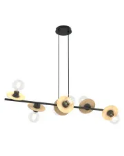 Czarno-drewniana nowoczesna lampa wisząca - D159-Sereni w sklepie o6i2u8y4t0z.info