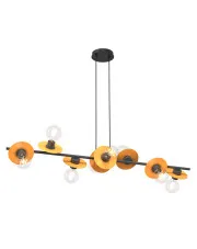 Czarno-pomarańczowa regulowana lampa wisząca - D160-Sereni w sklepie o6i2u8y4t0z.info
