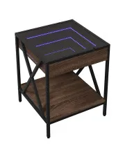 Stolik kawowy z LED brązowy dąb - Forset w sklepie o6i2u8y4t0z.info