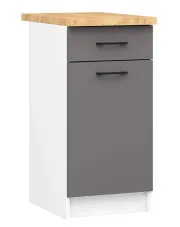 Szara minimalistyczna dolna szafka kuchenna - Vivienne 8X 40 cm w sklepie o6i2u8y4t0z.info