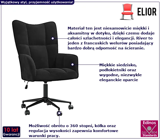Obrotowy fotel do biura Grado