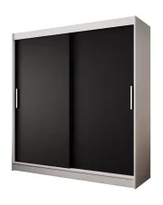 Bialo-czarna minimalistyczna szafa przesuwna - Kaliope 3X w sklepie o6i2u8y4t0z.info
