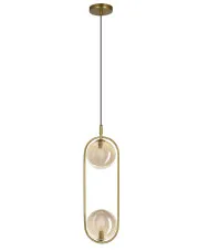 Mosiężna lampa z podwójnymi bursztynowymi kloszami - M081-Axio w sklepie o6i2u8y4t0z.info