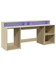 Podświetlane biurko 200 cm dąb sonoma - Fixi w sklepie o6i2u8y4t0z.info