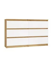 Nowoczesna podwójna komoda dąb artisan + biały - Berta 120 cm w sklepie o6i2u8y4t0z.info