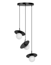 Biało-czarna lampa wisząca trzypunktowa okrąg - J042-Sheldo w sklepie o6i2u8y4t0z.info