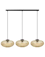 Beżowa lampa wisząca z ryflowanymi kloszami - J047-Majoran w sklepie o6i2u8y4t0z.info
