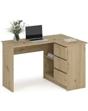 Nowoczesne biurko narożne dąb artisan - Lidan w sklepie o6i2u8y4t0z.info