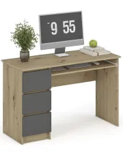 Nowoczesne biurko z szufladami dąb artisan + grafit - Elzi w sklepie o6i2u8y4t0z.info