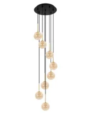 Beżowa lampa wisząca ze szklanymi kloszami - J063-Oxi w sklepie o6i2u8y4t0z.info