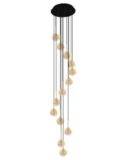 Beżowa zjawiskowa lampa z wiszącymi szklanymi kloszami - J064-Oxi w sklepie o6i2u8y4t0z.info