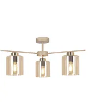 Beżowa sufitowa lampa z trzema kloszami i beżowym stelażem - J072-Kallis w sklepie o6i2u8y4t0z.info