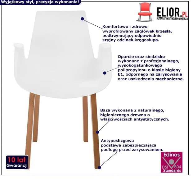Modne krzesło Breto - białe