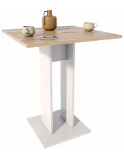 Kwadratowy stolik barowy dąb artisan + biały - Vosi w sklepie o6i2u8y4t0z.info