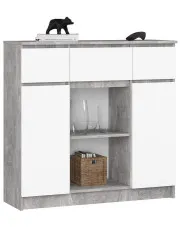 Komoda z szufladami oraz półkami beton + biały -  Nuvo w sklepie o6i2u8y4t0z.info