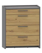 Duża komoda z 4 szufladami dąb artisan + antracyt - Opolia 8X w sklepie o6i2u8y4t0z.info