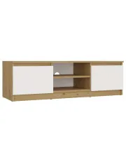 Nowoczesna szafka RTV dąb artisan + biały Amida 3X 140 cm w sklepie o6i2u8y4t0z.info