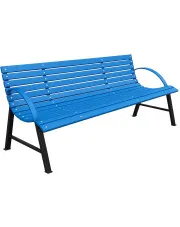Niebieska ławka ogrodowa z podłokietnikami 120 cm - Alexis   w sklepie o6i2u8y4t0z.info