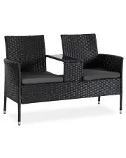 Czarna sofa ogrodowa ze stolikiem - Bellaro w sklepie o6i2u8y4t0z.info