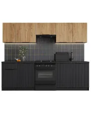 Komplet mebli kuchennych z blatem dąb artisan + czarny - Havn w sklepie o6i2u8y4t0z.info