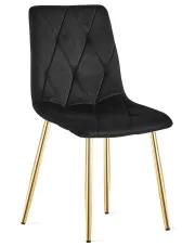 Czarne pikowane krzesło metalowe glamour - Zeloti w sklepie o6i2u8y4t0z.info