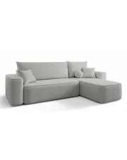 Jasnoszary narożnik tapicerowany tkaniną boucle - Mossira 4X w sklepie o6i2u8y4t0z.info