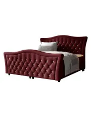 Bordowe łóżko pikowane w stylu glamour 5 rozmiarów - Belvarinne w sklepie o6i2u8y4t0z.info