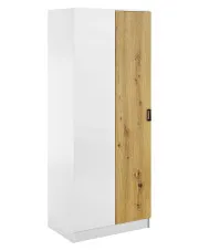 Szafa 80 cm narożna w kolorze biały + dąb artisan - Axelor w sklepie o6i2u8y4t0z.info