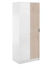 Narożna szafa szerokości 80 cm uchylna biały + dąb sonoma - Axelor w sklepie o6i2u8y4t0z.info