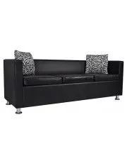 Skórzana sofa do salonu 3-osobowa Swax 3B - czarna w sklepie o6i2u8y4t0z.info