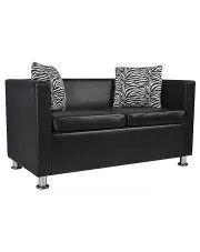 Nowoczesna skórzana tania sofa Swax 2B - czarna w sklepie o6i2u8y4t0z.info