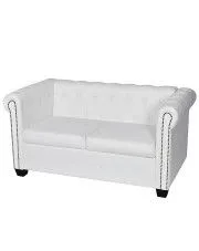 2-osobowa biała sofa w stylu Chesterfield - Xavier 2Q w sklepie o6i2u8y4t0z.info