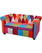Sofa patchwork chesterfield Marcha - dwuosobowa w sklepie o6i2u8y4t0z.info