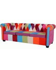 Sofa patchwork w stylu chesterfield Marcha - trzyosobowa w sklepie o6i2u8y4t0z.info