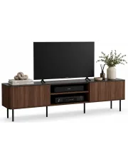 Stolik pod TV 200 cm do salonu orzech warmia + czarny marmur - Pazzio 5X w sklepie o6i2u8y4t0z.info