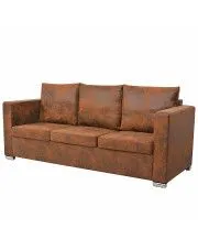 Przytulna brązowa skórzana sofa do salonu trzyosobowa - Pelagio 3Q w sklepie o6i2u8y4t0z.info