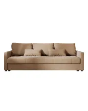 Jasnobrązowa welurowa tania sofa tapicerowana - Vilmira w sklepie o6i2u8y4t0z.info