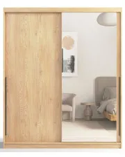 Minimalistyczna szafa przesuwna z lustrem dąb bielony 180 cm - Paolli 3X w sklepie o6i2u8y4t0z.info
