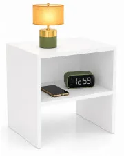 Biała nowoczesna szafka nocna z półką do sypialni - Evla w sklepie o6i2u8y4t0z.info