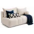 Beżowa nowoczesna sofa rozkładana boucle z pojemnikiem - Emiero 3X