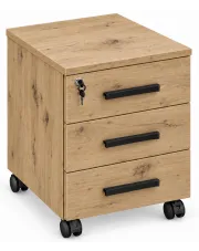 Mobilny kontenerek z szufladami na kluczyk dąb artisan - Inos 3X w sklepie o6i2u8y4t0z.info