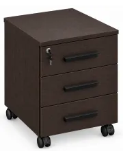 Klasyczny kontenerek z szufladami na kluczyk pod biurko wenge - Inos 3X w sklepie o6i2u8y4t0z.info