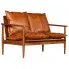Szczegółowe zdjęcie nr 6 produktu Elegancka skórzana sofa Canes - brązowa