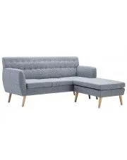 Tapicerowana pikowana sofa Kova 2L - jasny szary w sklepie o6i2u8y4t0z.info