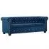 Zdjęcie produktu Aksamitna sofa w stylu Chesterfield Xavier 3Q - niebieska.